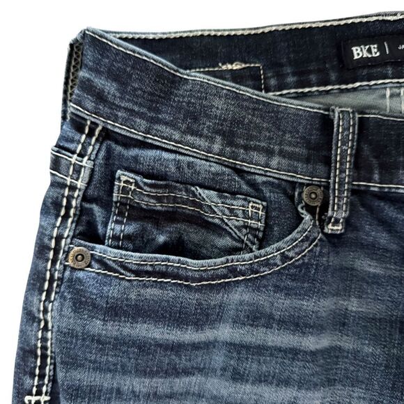 BKE Jake Straight Men’s Darker Wash Distressed Jeans 30 x 30 - Picture 8 of 15